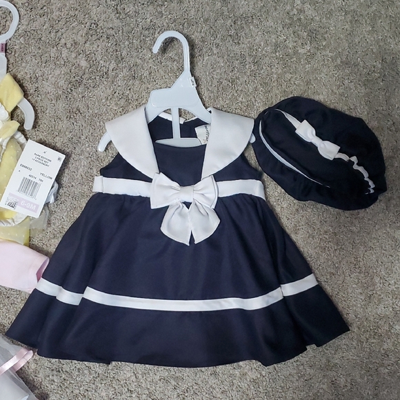 Rare Editions Kids Formal Church Sets - Yellow, Navy, Pink - Picture 6 of 7